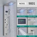 LED Shower Panel Tower System Rain Waterfall Shower Column Hydroelectricity LCD Display With Massage Body Spa Bath Shower Faucet