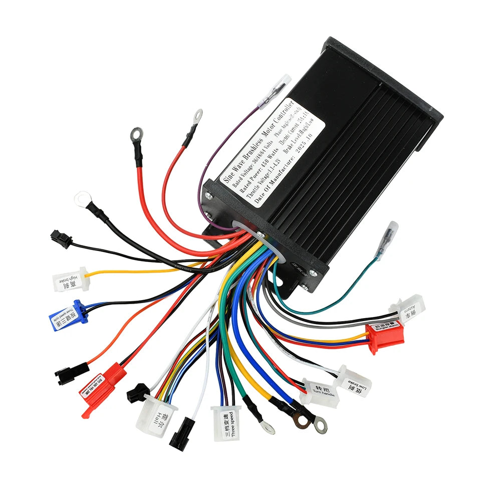 36V 48V 64V 450W 22-25A Electric Scooter E-Bike Sine Wave Brushless Motor Controller Triple-Mode Silent HY3208 MOS Transistor