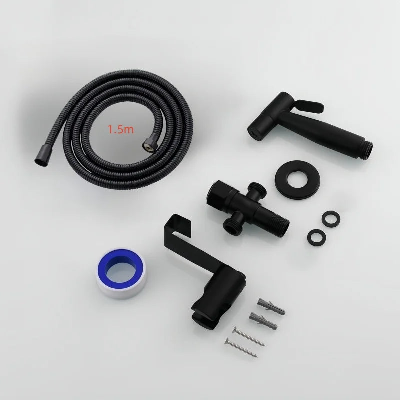 Stainless steel Bidet , toilet kit, portable faucet with stand, 3/8adapter,  toilet hose Used for personal and bathroom cleaning