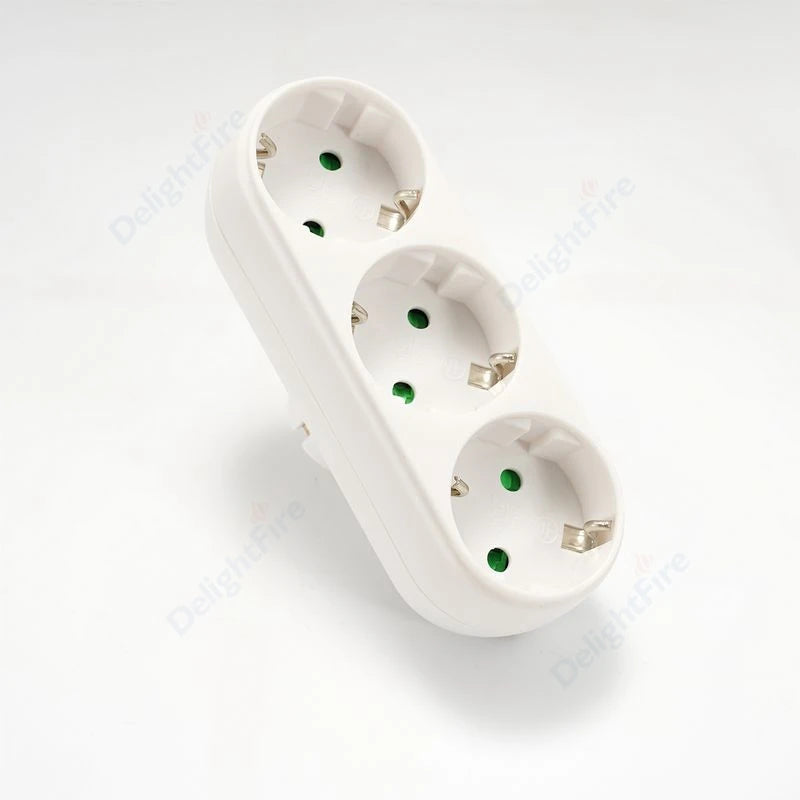 EU Electrical Socket 1 To 2/3 Way Outlet European Standard Expansion Socket Power Extension Plug Converter Travel Power Adapter