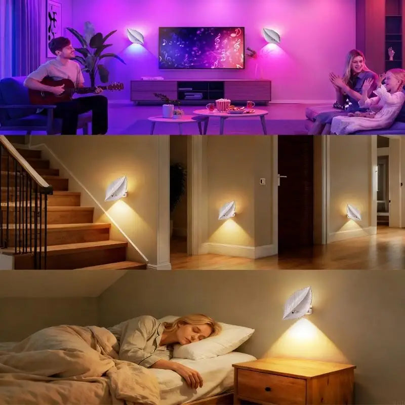 Remote Control LED Night Light Unique Wall Light With Adjustable Brightness for Modern Home Decoration M4YD