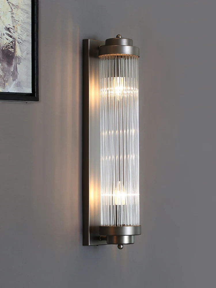 Luxury Led Wall Lamp For Living Room Brushed Gold Bedroom Scones Modern Creative Design Light Fixture Home Decor Glass Lighting