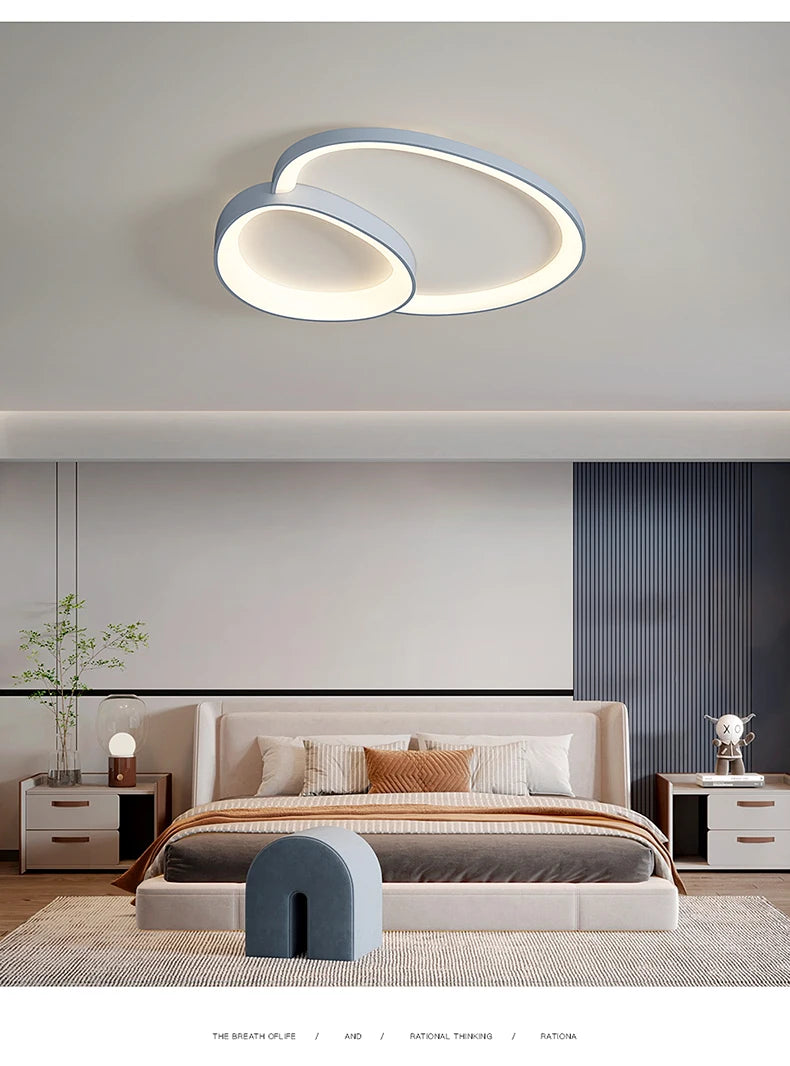 Modern Round LED Ceiling Light with Adjustable Brightness for Living Room Bedroom Dining Room Home Decor Lusters Luminaires