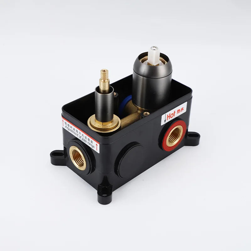 Two Function Shower System Water Mixing Control Valve Bathroom Fixture In Wall Brass Hot Cold Bath Faucet Open Close Gold Black