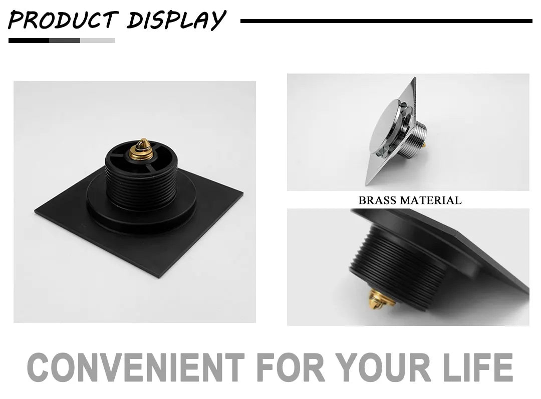 Pop Up Foot Floor Drain 10CM Brass Chrome Anti-odor Bath Drains Push Down Deodorization Gold Matte Black Shower Room Cover Plug