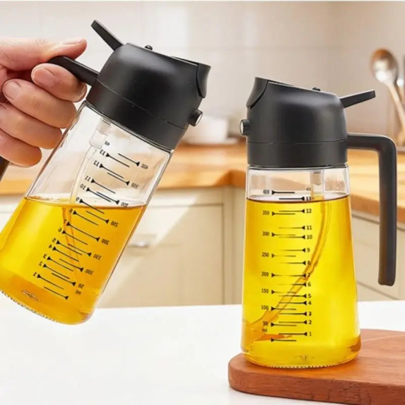 16Oz/470Ml Glass Olive Oil Sprayer for Cooking – 2 in 1 Olive Oil Dispenser Bottle for Kitchen Gadgets and Air Fryer Accessories