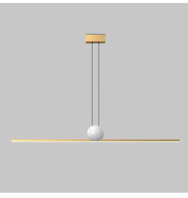 Italian Minimalist Restaurant Chandelier, Modern Light Luxury Exhibition Hall, Island Bar Counter, Straight Strip Lighting Fixtu
