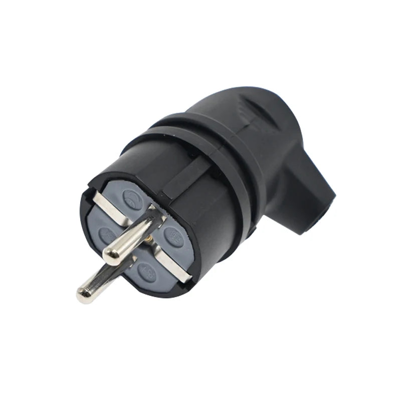 EU Rubber Waterproof Socket Plug Electrial Grounded European Connector With Cover IP54 For DIY Power Cable Cord 16A 250V