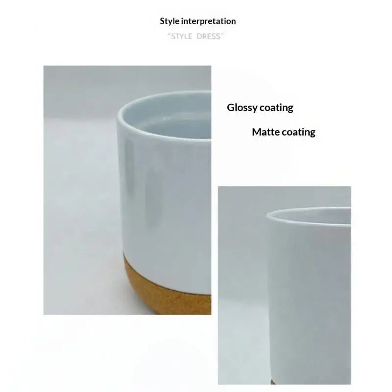 Cork Bottom Ceramic Frosted Coffee Mug Non-slip 350ml Easy Wash Drinking Cup for Office Home Gift Giving