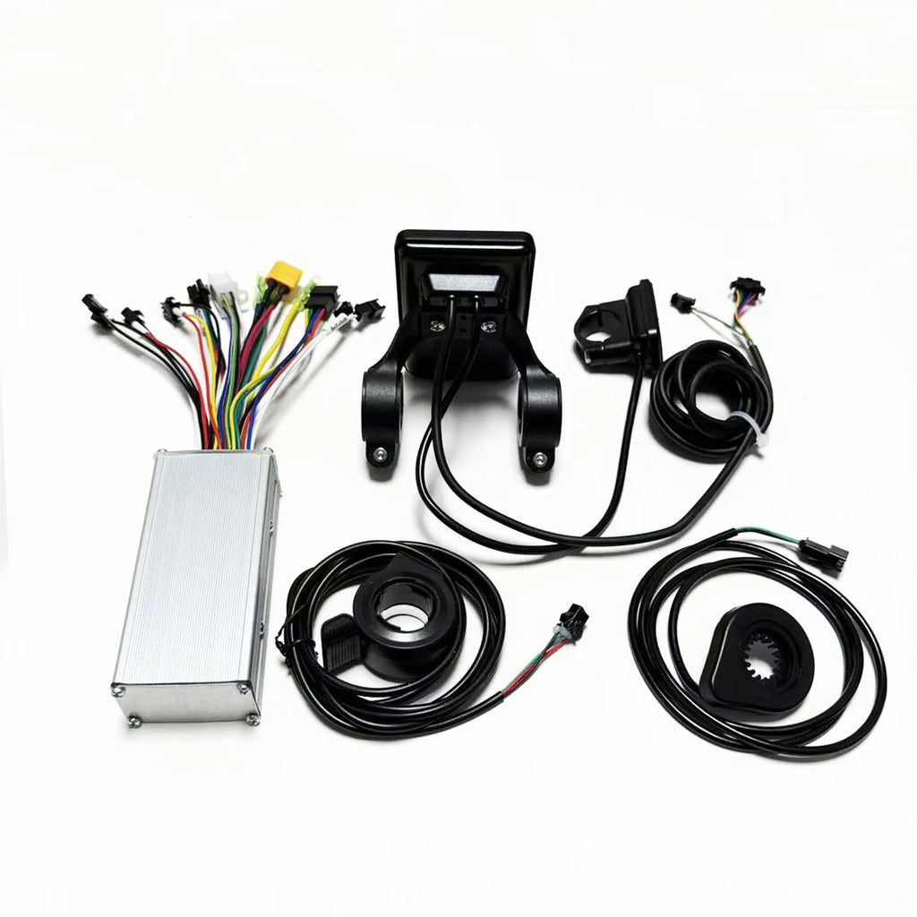 E-Scooter Brushless Motor Controller 9 MOSFET 24V 36V 48V 350W 500W 25A-30A With UART No.2 LCD Display, PAS,Throttle for E-Bike
