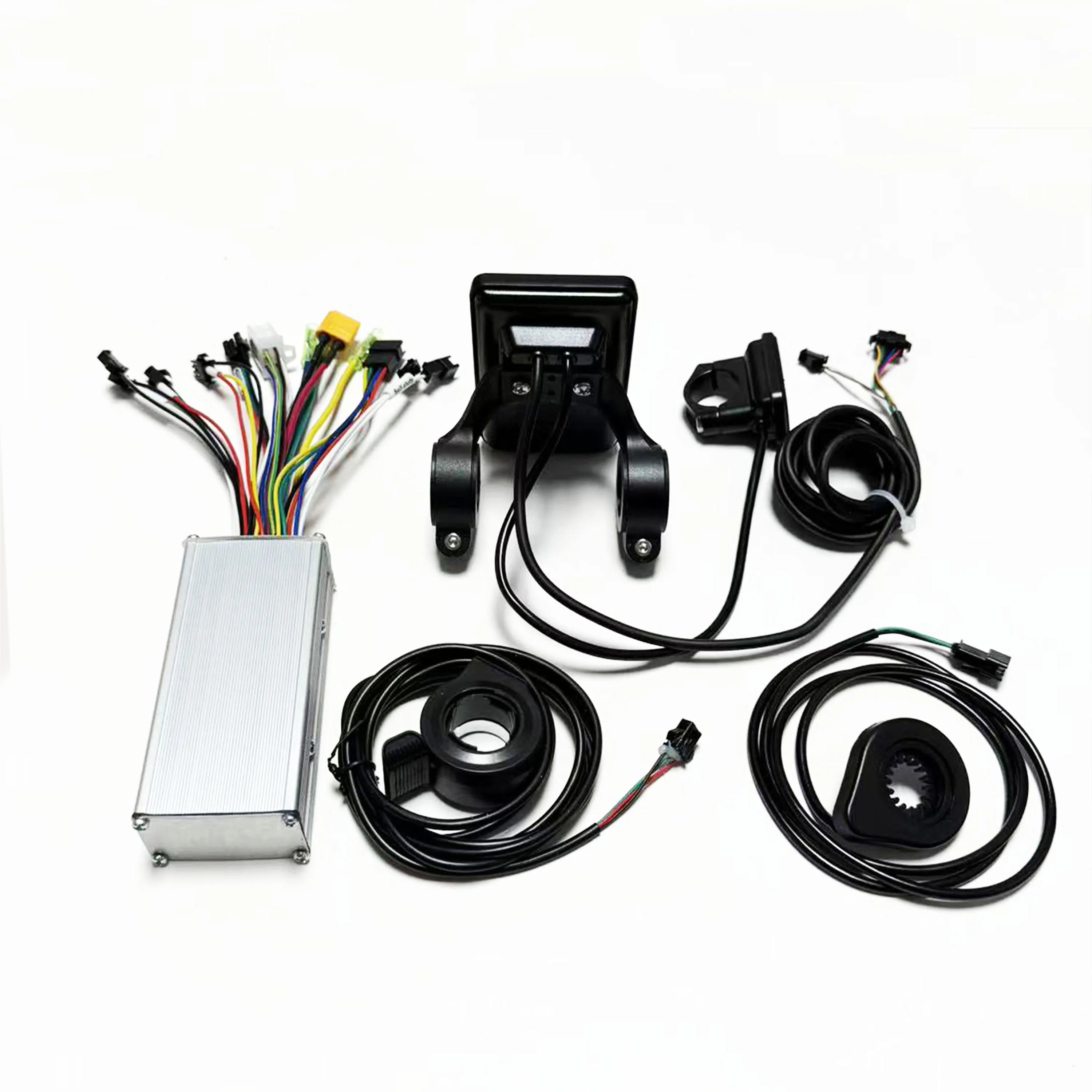 E-Scooter Brushless Motor Controller 9 MOSFET 24V 36V 48V 350W 500W 25A-30A With UART No.2 LCD Display, PAS,Throttle for E-Bike