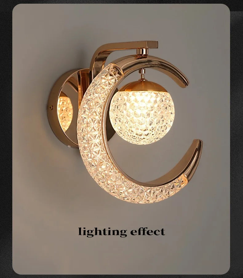 Light Luxury Led Wall Lamp Home Decoration Bedroom Bedside Lamp Living Room Hotel Dining Room Background Staircase Wall Lamp