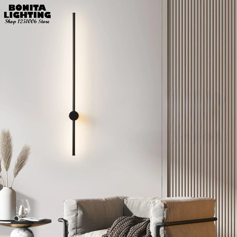 Remote Control Dimmable Wall Light, Plug-in Rotating LED Bar Lamp for Home Office Restaurant, Black/Gold/White, 60/80/100cm