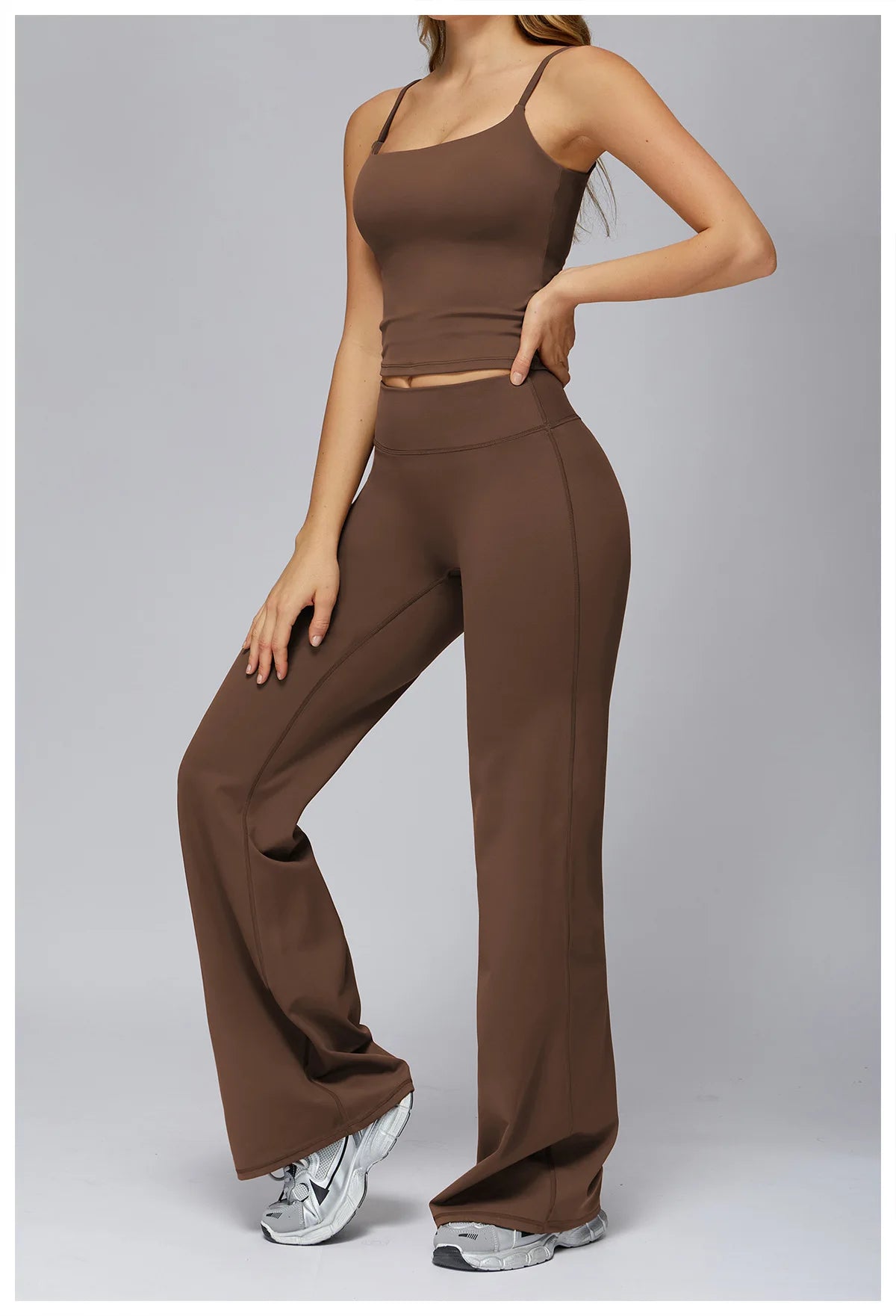 Women's Sports Yoga Pants High Waisted Straight Flared Trousers Running Fitness Sport Trousers Female Gym Casual Sports Pants