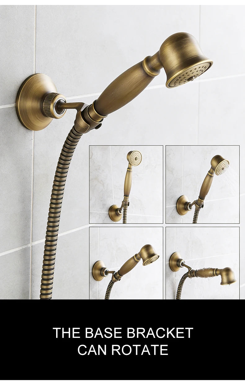 MOLI Wall mounted antique brass bronze brushed bathtub faucet with hand shower bathroom shower faucets torneiras 8306