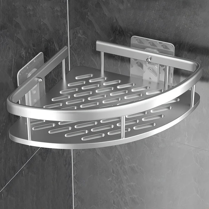 Metal Tension Mounted Shower Caddy, Wall Corner Shelf for Bathroom Storage,Organizer for Toiletries and Accessories