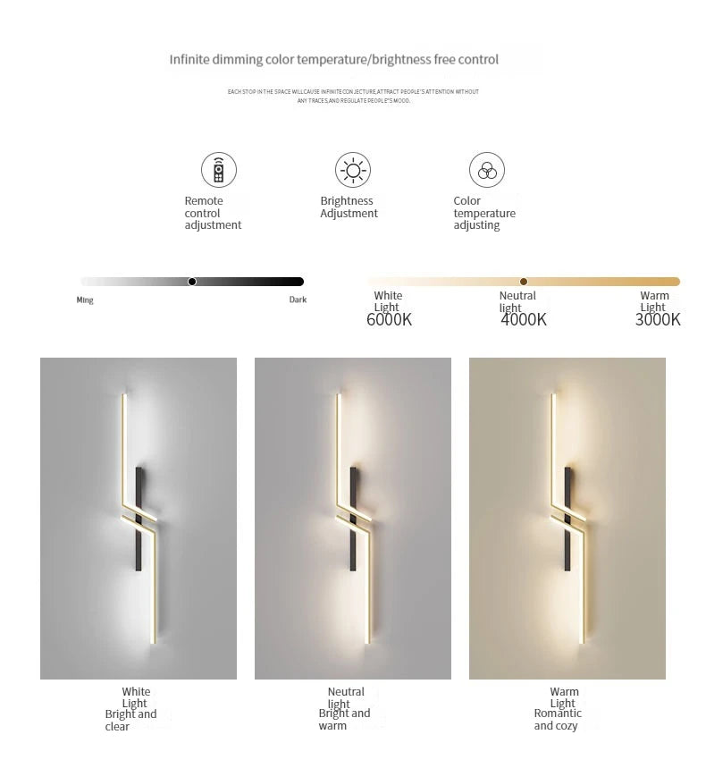 Modern Minimalist LED Wall Lamps - Bedside Interior Lighting for Living Room Bedroom Stairs - TV Backlight Wall Decor Lights