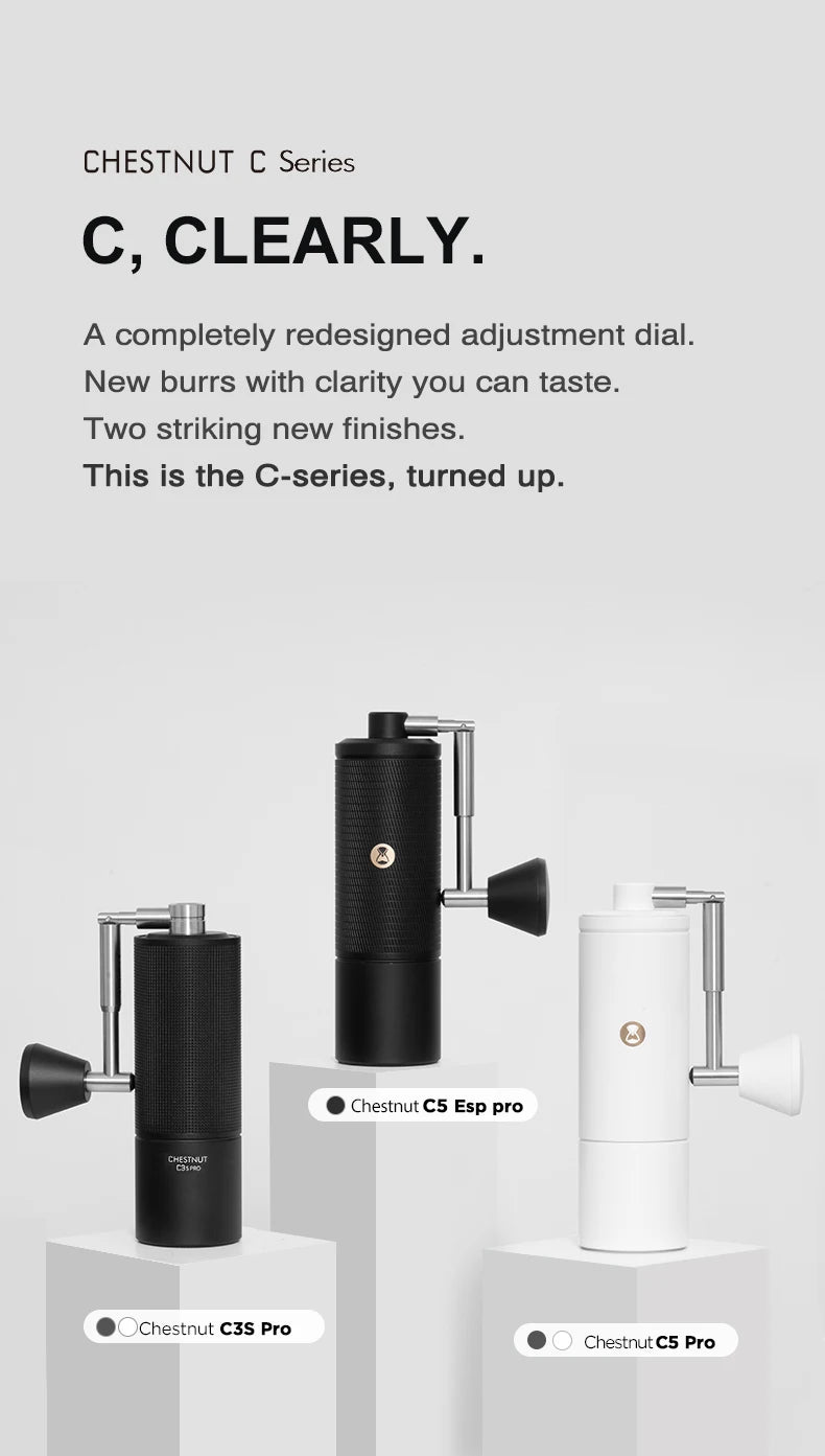 TIMEMORE Chestnut C5ESP PRO Portable Manual Coffee Grinder Foldab Handle Design S2C 42mm Burr Inside Higher Grinding Efficiency
