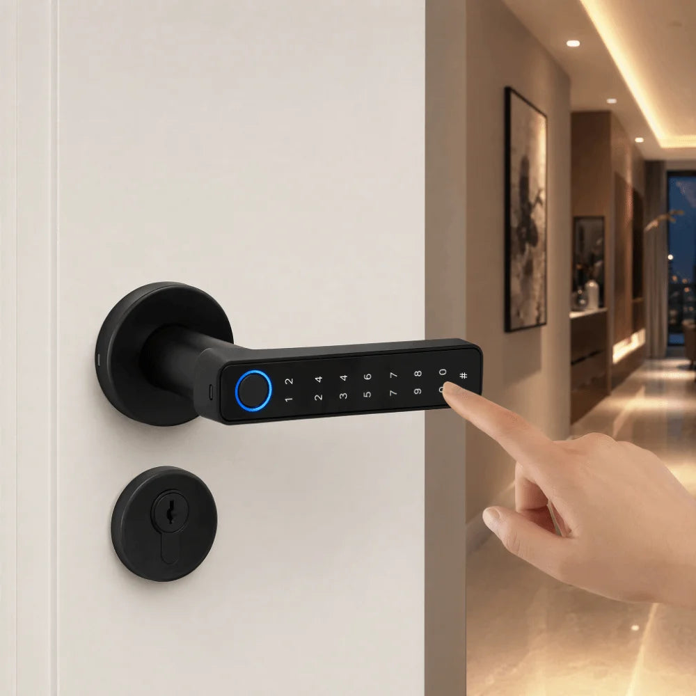 Remote Lock Smart Fingerprint Door Lock Smart Password Electronic Digital Door Handles Bluetooth WiFi Gateway