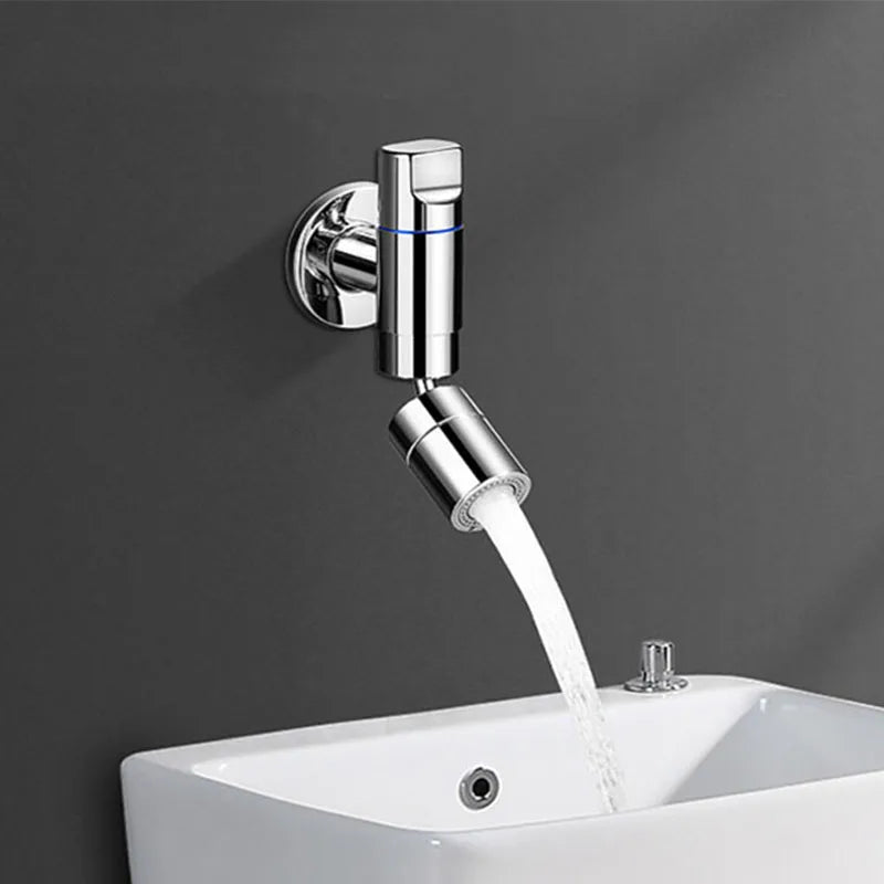 In-wall Single Cold Water Faucet G1/2 Stainless Steel Bathroom Cleaning Room Basin Faucet Two Water Outlet Modes