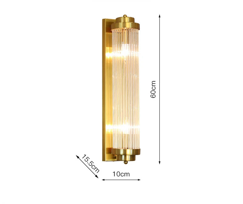 Luxury Led Wall Lamp For Living Room Brushed Gold Bedroom Scones Modern Creative Design Light Fixture Home Decor Glass Lighting