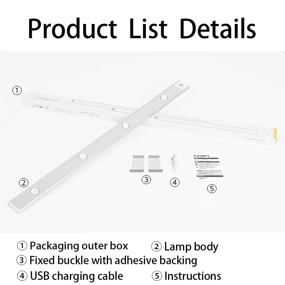 LED Cabinet Night Light Motion Sensor Wireless Ultra Thin Under Cabinet Lamp For Kitchen Bedroom Wardrobe Indoor Lighting