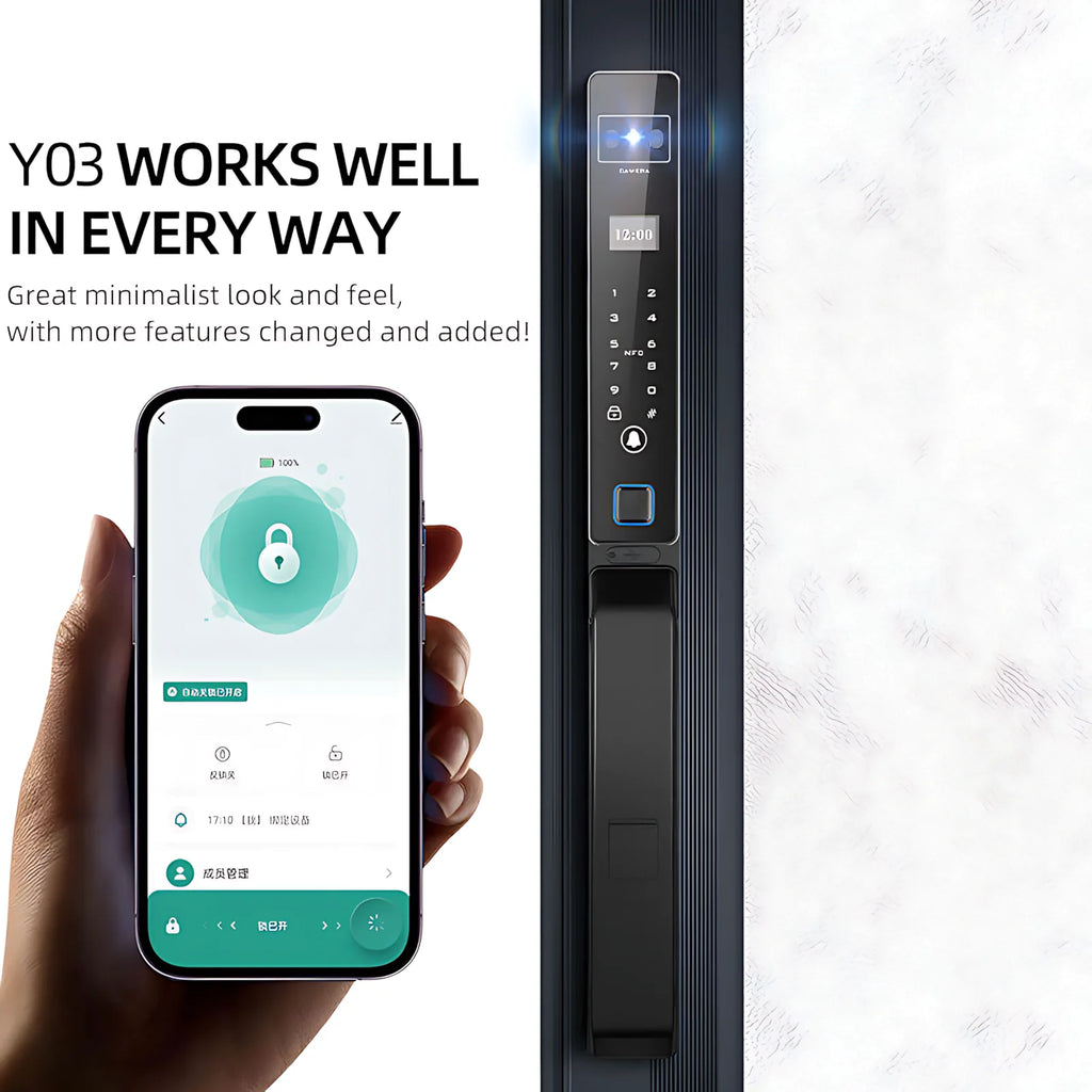 3D Face ID Smart Door Lock Tuya WiFi Camera Waterproof Cerradura Inteligente for Aluminum Wood Gate Y03