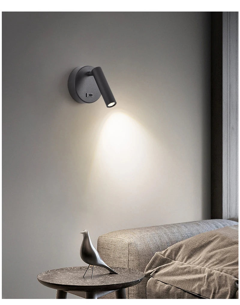 Switch Wall Lamp Modern LED Wall Light Simplicity Spotlights Indoor Lighting Room Decor For Living Room Bedroom Bedside Sconces