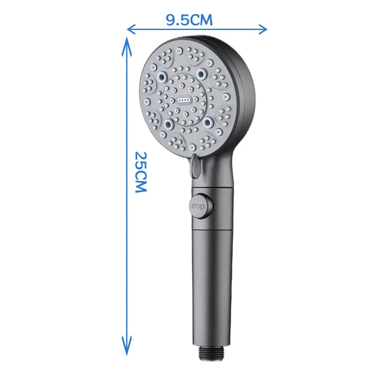 Filter 9 Modes Adjustable Shower High Pressure Shower Head with Hose Water Saving One-Key Stop Spray Nozzle Bathroom Accessories