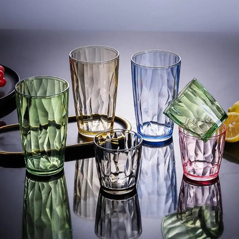 2025 New Shatterproof Acrylic Water Tumblers 490ml Unbreakable Drinking Glasses Reusable