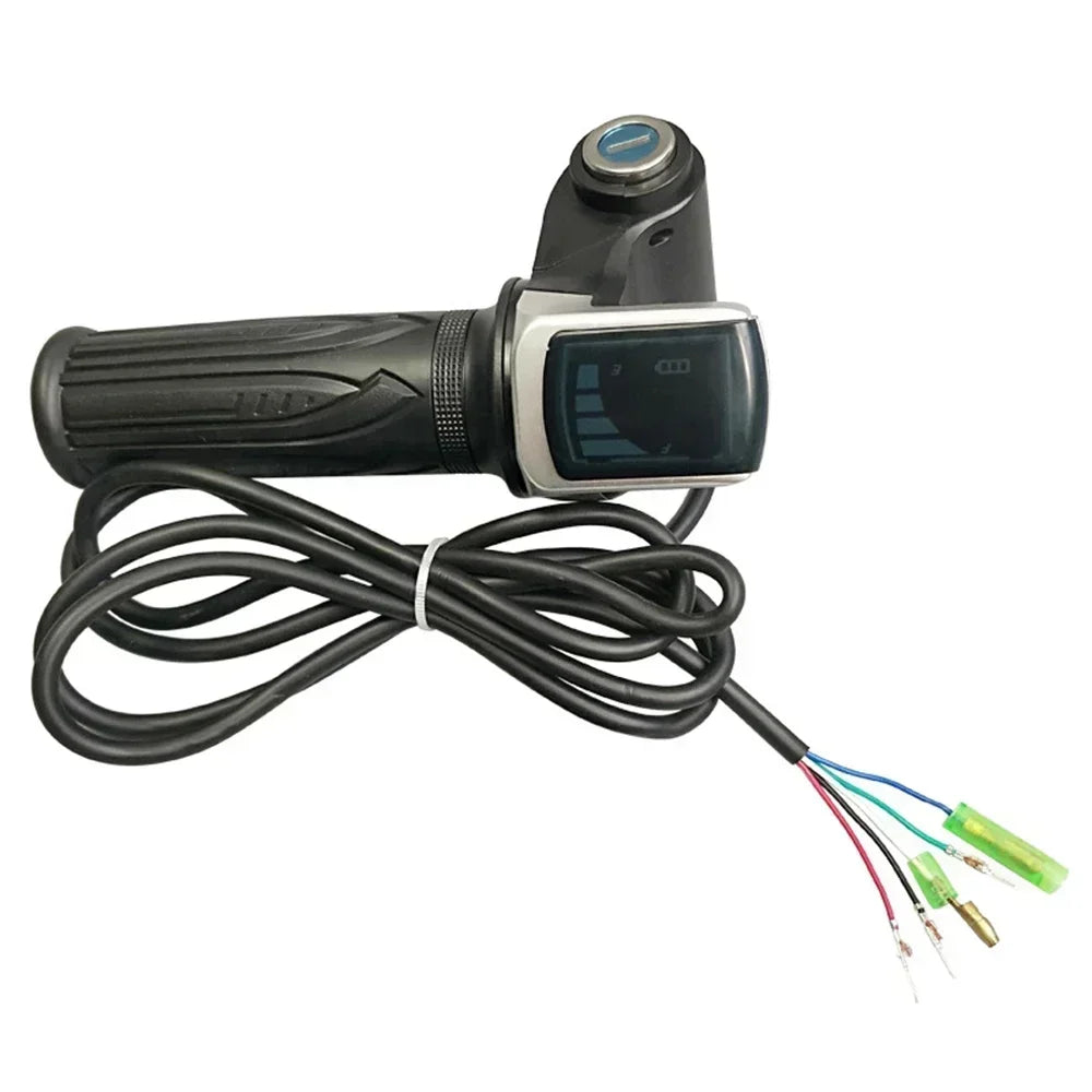 36V 48V 60V  Electric Scooter Throttle Grip With Key Lock Power Indicator Durable E-bike Accessories Motor With LCD Display