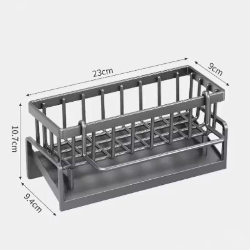 Kitchen Sink Drainage Rack Space-Saving Double-Layer Utensils Spice Storage Organizer with Tap Mounted Drip Tray