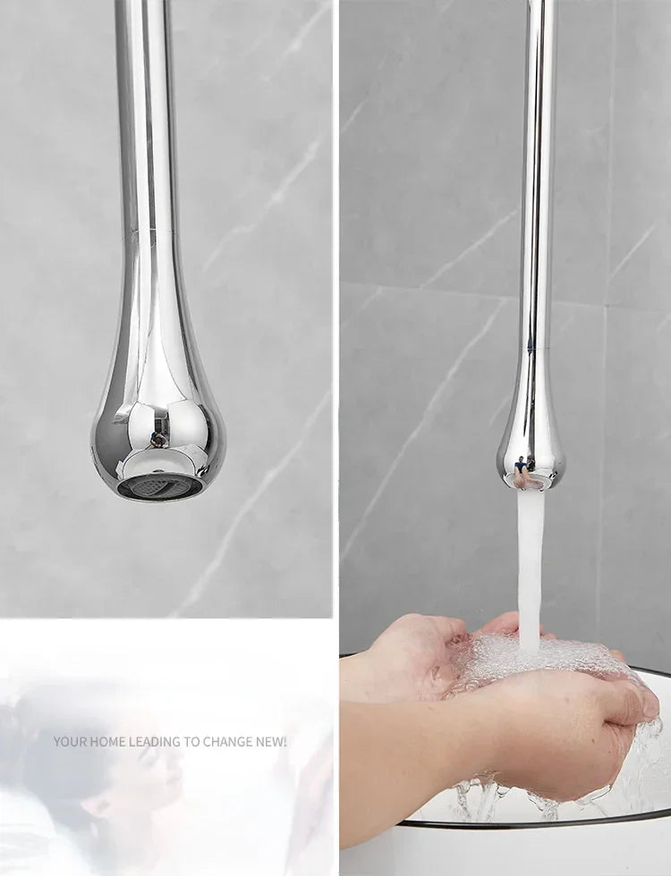 Water Drop Hang Ceiling Faucet Bathroom Basin Bathtub Tap Solid Brass  Hot Cold Water Sink Mixer Tub Hardware
