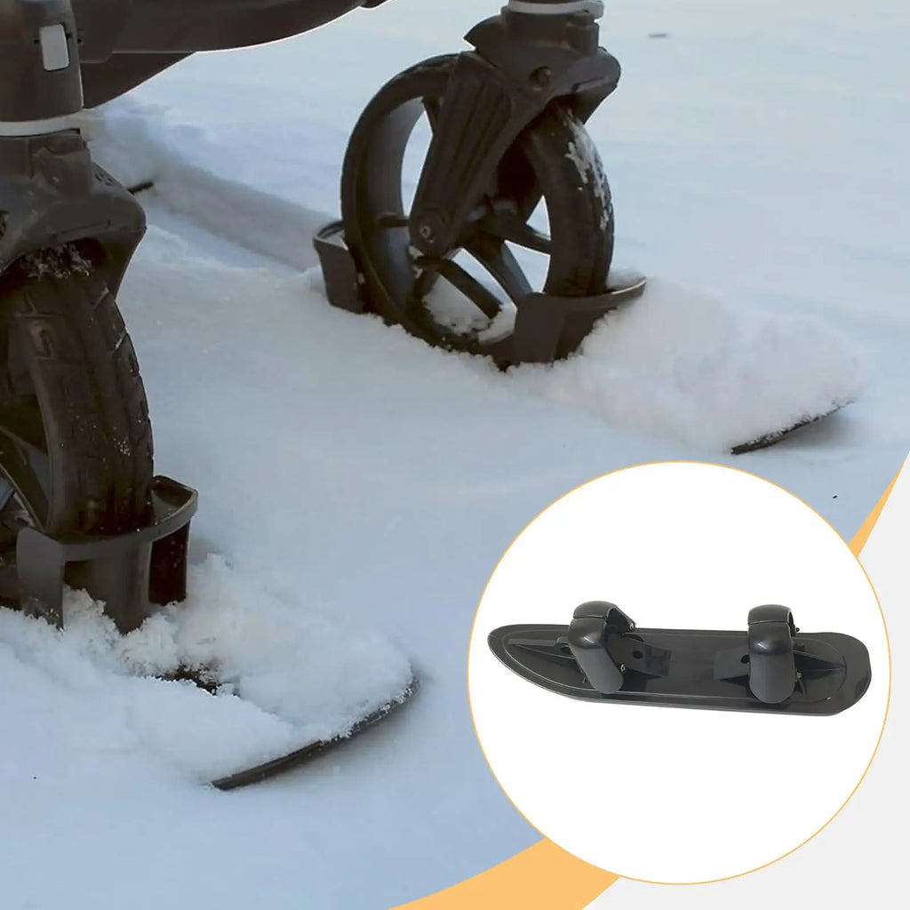 Scooter Ski Sled 2 in 1 Snow Sledge Board Outdoor Winter Snowboards Ski Sled Board for Golf Carts Bike Skiing Attachment