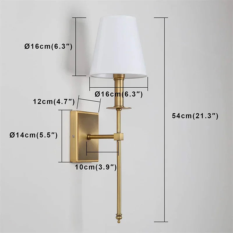 Modern American Led Wall Lamp Decor Bathroom Mirror Light Bedroom Corridor Stairs Cloth Indoor TV Background Decor Light