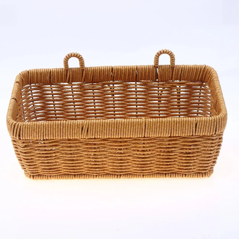 Kitchen Storage Basket With Handle Cute Wall Hanging Woven Basket Kawaii Hanging Storage Basket Kitchen Sundries Organizer