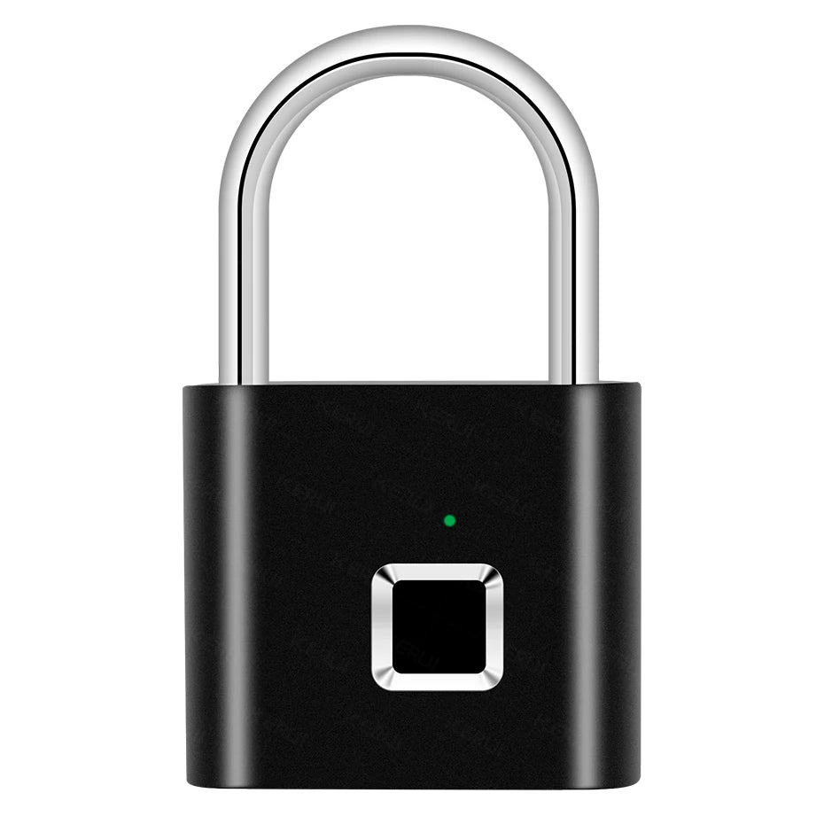KERUI Fingerprint Lock Keyless USB Charging Smart Padlock Waterproof Door Lock 0.2sec Unlock Portable Anti-theft Padlock Zinc