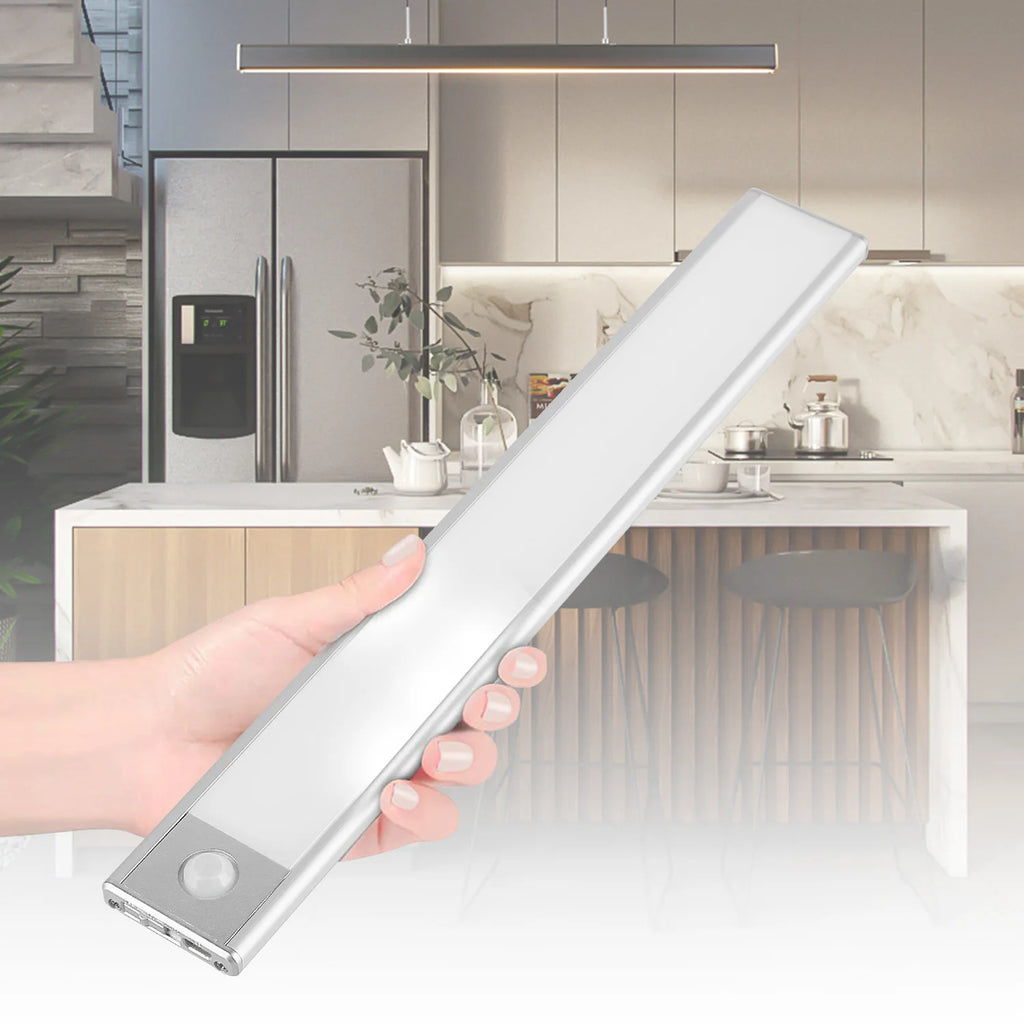 Night Light Under Cabinet Lights Ultra Thin LED Light Motion Sensor Wireless Rechargeable 3 Color For Kitchen Bedroom Lighting