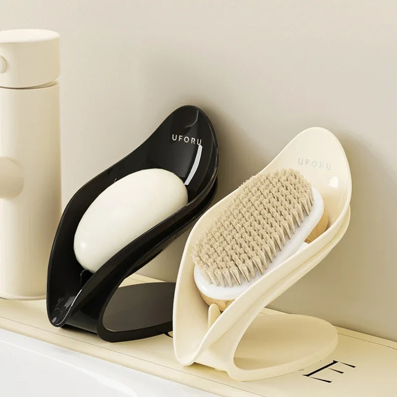 Modern Light Luxury Bathroom Soap Holder - Multi-Functional Countertop Storage Box with Self-Draining Design & Leak-Proof Base