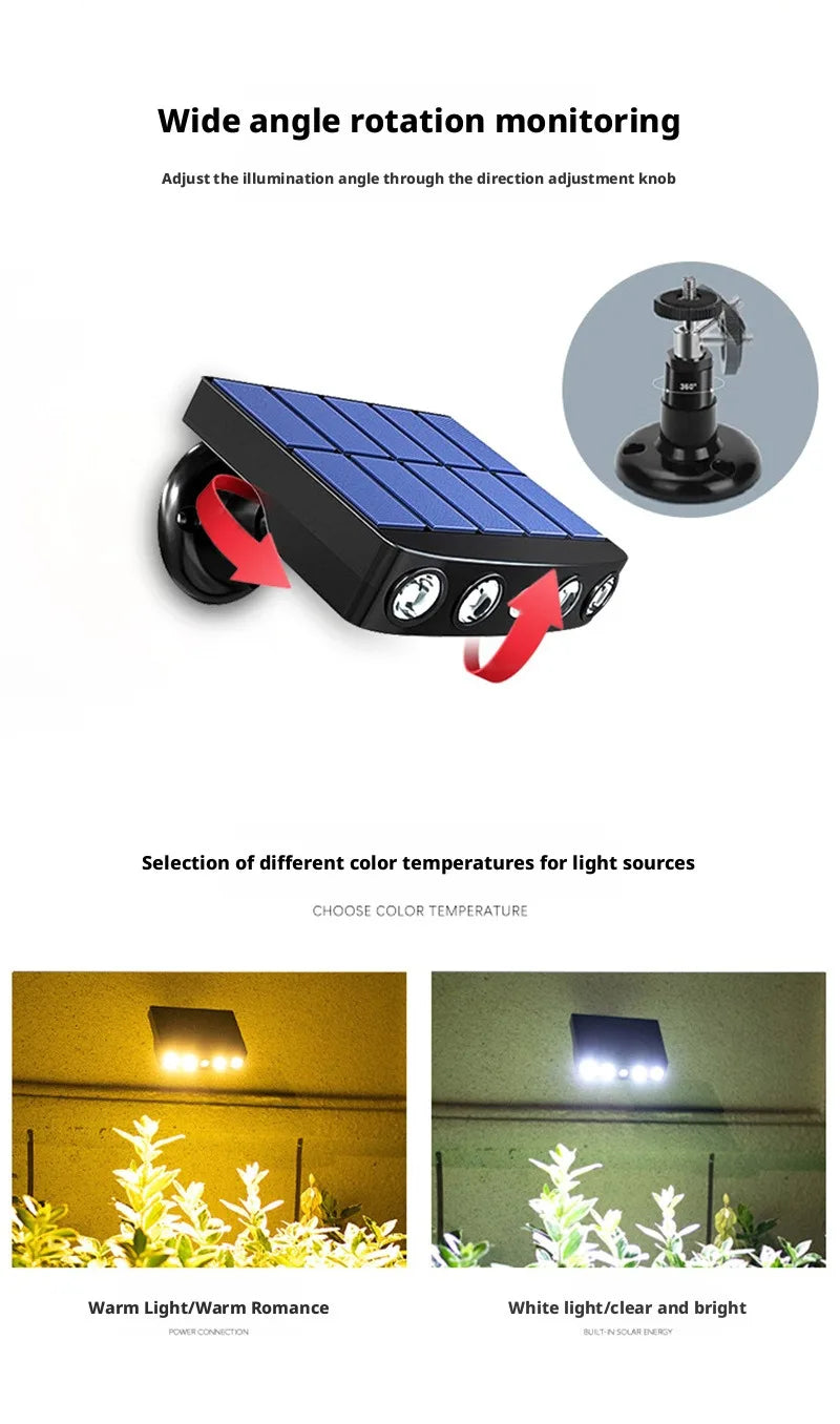 Outdoor Home Courtyard Outdoor Waterproof Lighting Solar Induction Street Lamp Simulation Monitoring Intelligent Light Control