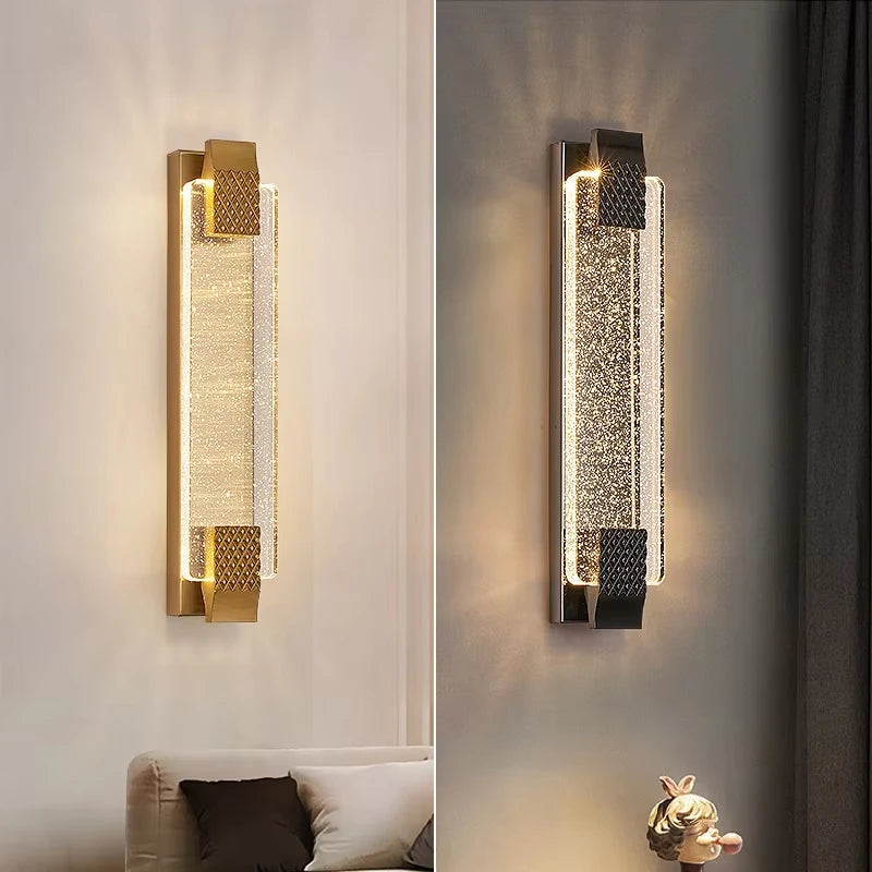 Luxury Wall Lamp Modern Gold Black LED Lamp TV Background Light Bedroom Bedside Living Room Decoration Indoor Light Bedside Lamp