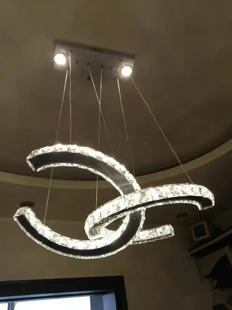 Modern 2024 New Special-shaped Crystal Chandelier Modern Simple Decoration Living Room Dining Room Home Decoration