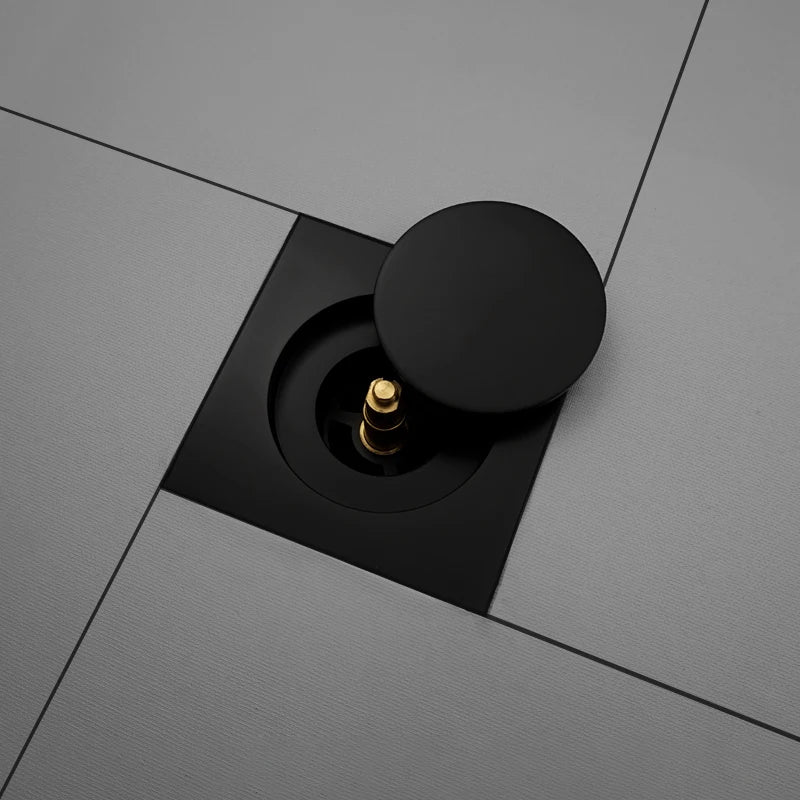 Pop Up Foot Floor Drain 10CM Brass Chrome Anti-odor Bath Drains Push Down Deodorization Gold Matte Black Shower Room Cover Plug