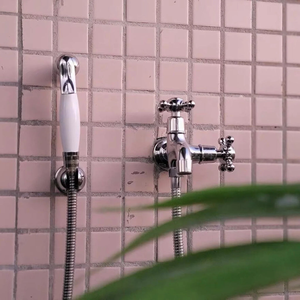 1/2" Dual Control Double Outlet Water Tap Universal Interface Plastic Faucet Home Tap Bathroom Hose Irrigation Quick Connector