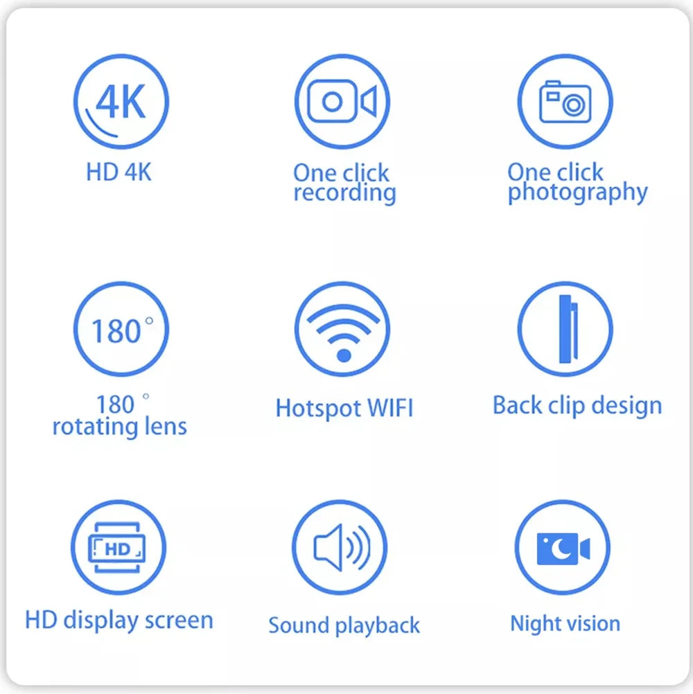 Mini Camera Ultra HD 4K WiFi Portable Digital Video Recorder Police BodyCam Infrared Night Vision Sports DV Riding Camcorder 카메라