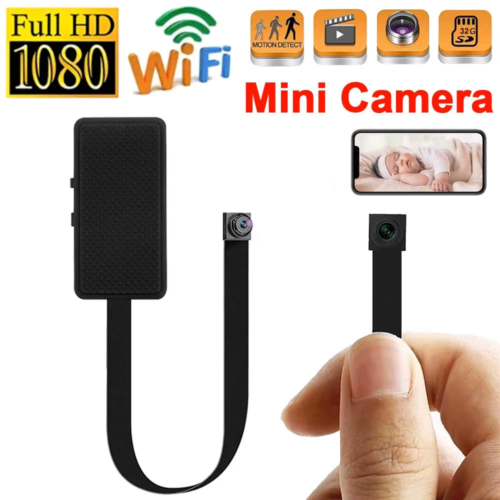 1080P HD DIY WiFi Mini Camera Portable Video Recorder Micro Camcorder P2P Wireless Webcam Loop Recording Support Remote Viewing
