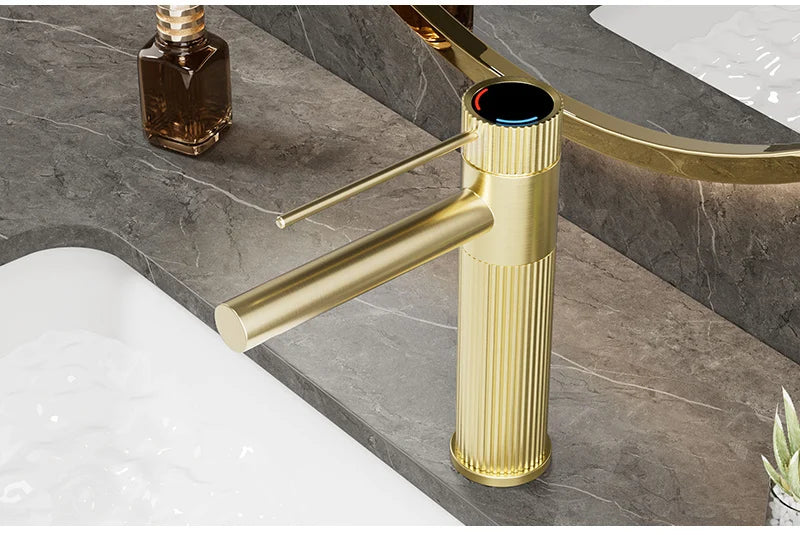 Stainless Steel Basin Faucet Gold/Black Bathroom Faucets Crane Tall Sink Faucet Hot Cold Water Sink Mixer Bathroom Faucet