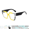 Colorful Large Frame Reading Glasses Women Trendy Big Size Square Resin Presbyopic Eyeglass Custom Prescription Spctacle #304000