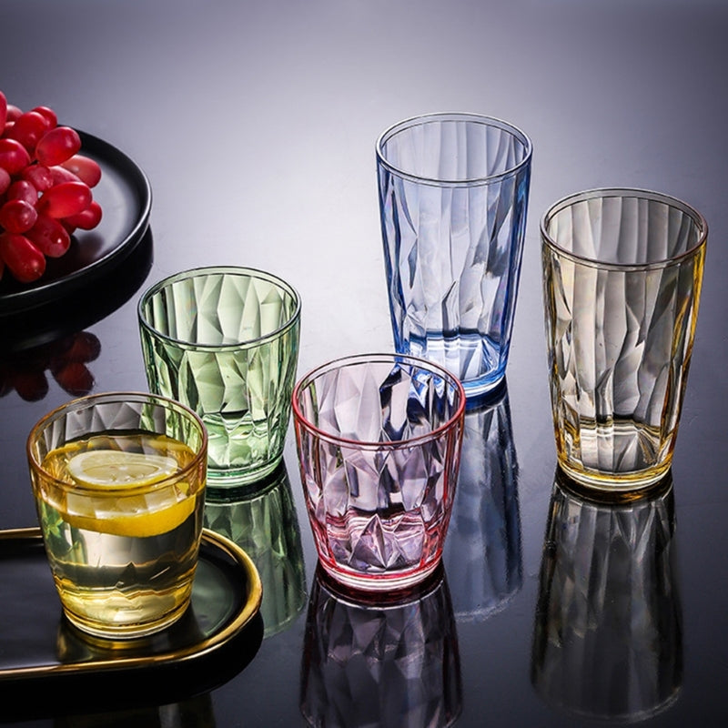 Unbreakable Acrylic Drinking Glasses Shatterproof Water Tumblers 210ml Reusable Champagne Fruit Juice Beer Cup for Bar