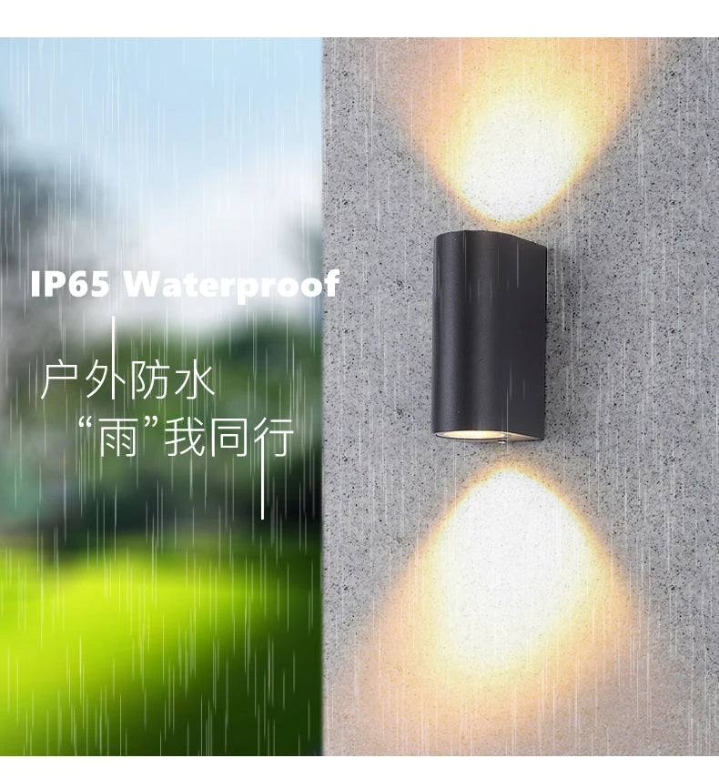 Tuya Smart LED Wall Light Up and Down RGB CCT Outdoor Bluetooth/WIFI APP Control GU10 Bulb Exterior Garden Porch Sconces Lamp